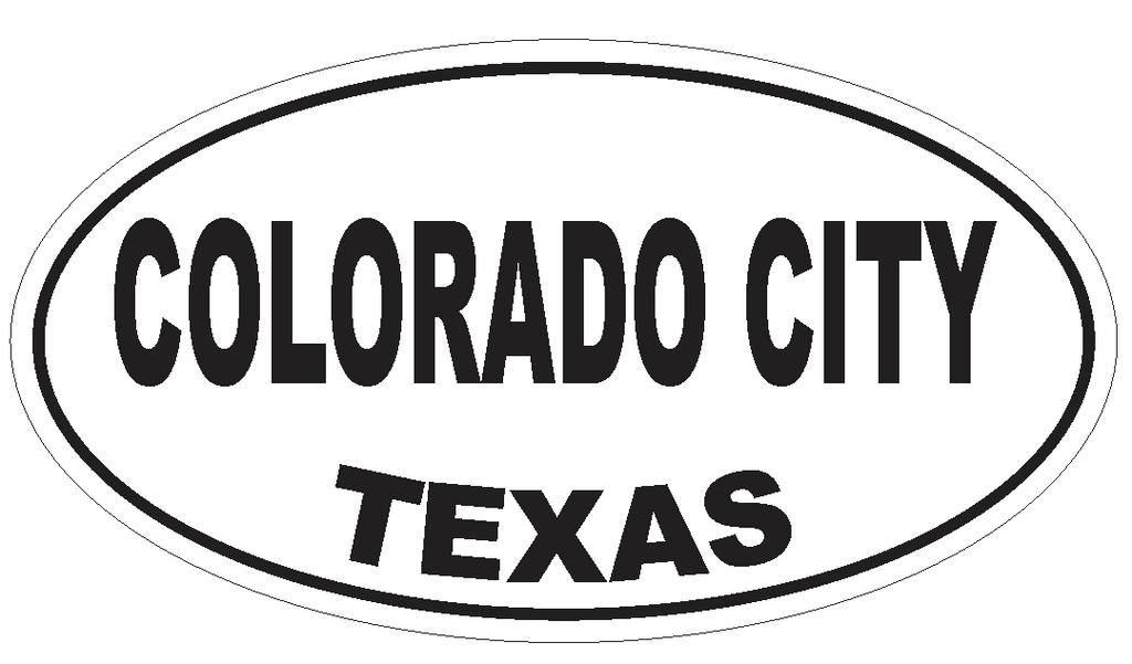 Colorado City Texas Oval Bumper Sticker or Helmet Sticker D3282 Euro Oval - Winter Park Products