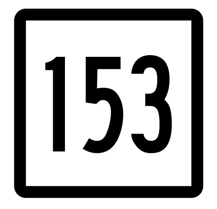 Connecticut State Highway 153 Sticker Decal R5165 Highway Route Sign