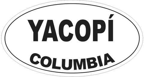 Yacopi Columbia Oval Bumper Sticker or Helmet Sticker D4513