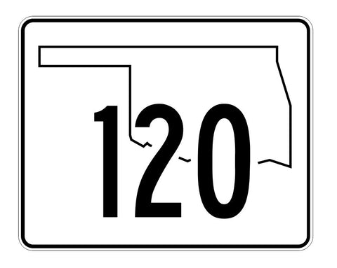 Oklahoma State Highway 120 Sticker Decal R5692 Highway Route Sign