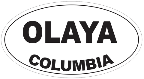 Olaya Columbia Oval Bumper Sticker or Helmet Sticker D4229