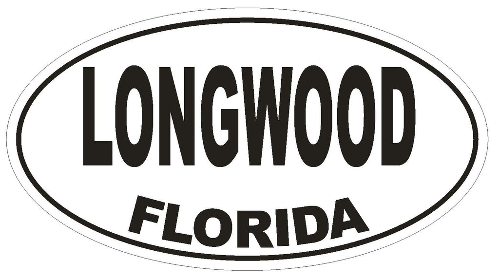 Longwood Florida Oval Bumper Sticker or Helmet Sticker D1551 Euro Oval - Winter Park Products