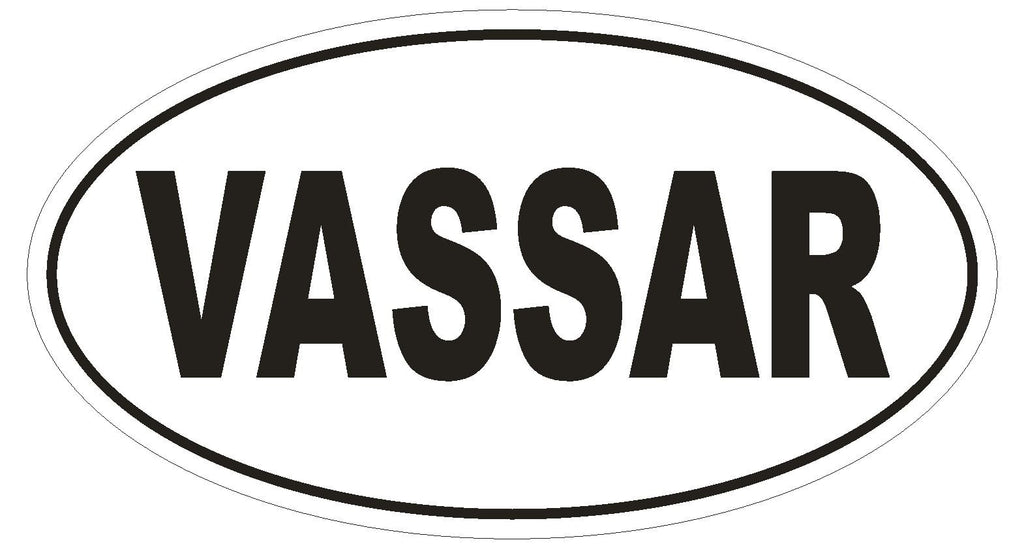 VASSAR Oval Bumper Sticker or Helmet Sticker D1824 Euro Oval College - Winter Park Products