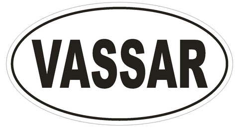 VASSAR Oval Bumper Sticker or Helmet Sticker D1824 Euro Oval College - Winter Park Products