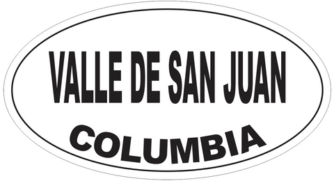 Valle de San Juan Columbia Oval Bumper Sticker or Helmet Sticker D6016