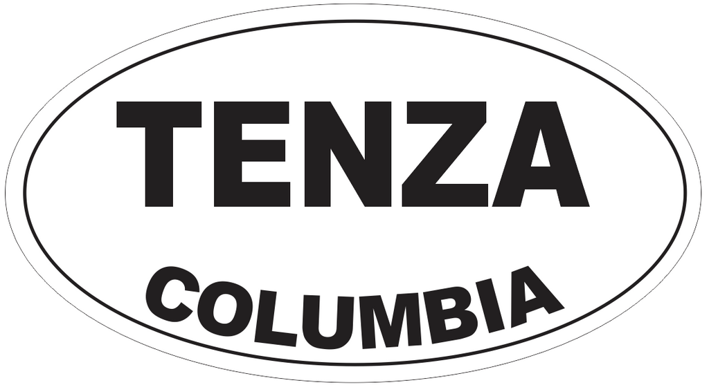 Tenza Columbia Oval Bumper Sticker or Helmet Sticker D4356