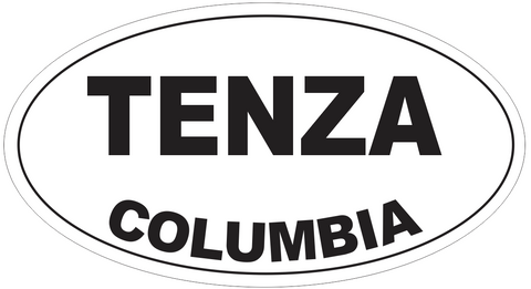 Tenza Columbia Oval Bumper Sticker or Helmet Sticker D4356