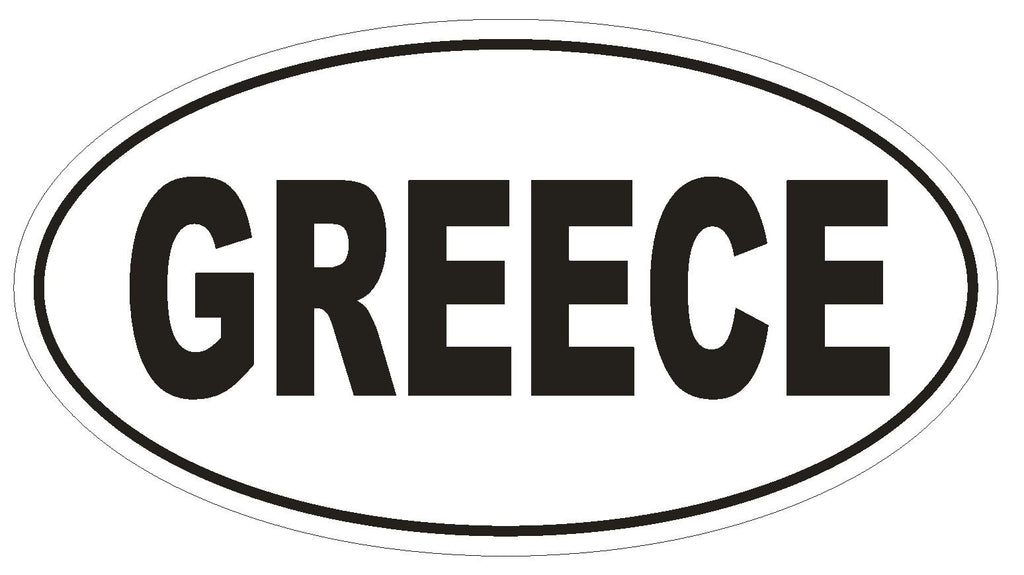 GREECE Oval Bumper Sticker or Helmet Sticker D2115 Country Euro oval - Winter Park Products