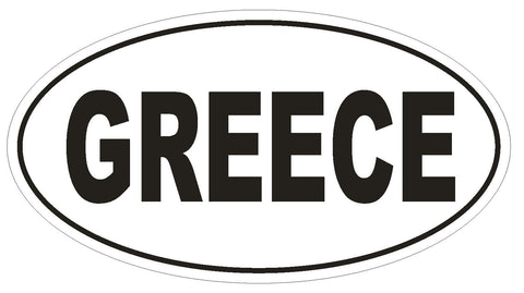 GREECE Oval Bumper Sticker or Helmet Sticker D2115 Country Euro oval - Winter Park Products