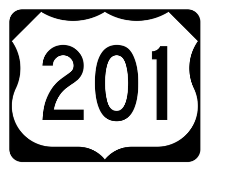US Route 201 Sticker R2140 Highway Sign Road Sign - Winter Park Products