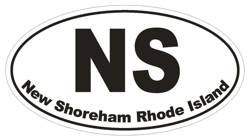 New Shoreham Rhode Island Oval Bumper Sticker or Helmet Sticker D1521 Euro Oval - Winter Park Products
