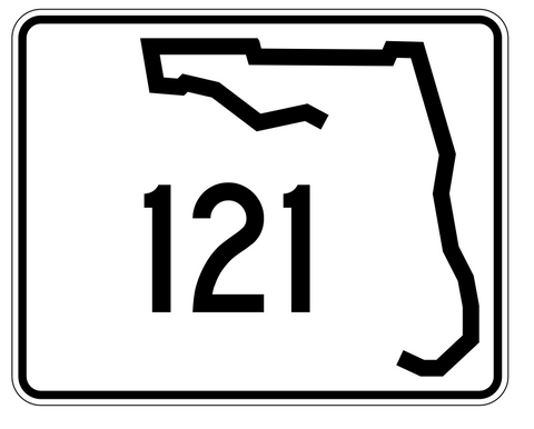 Florida State Road 121 Sticker Decal R1471 Highway Sign - Winter Park Products