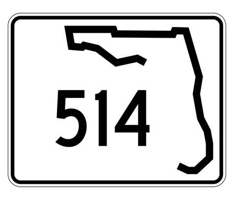 Florida State Road 514 Sticker Decal R1594 Highway Sign - Winter Park Products