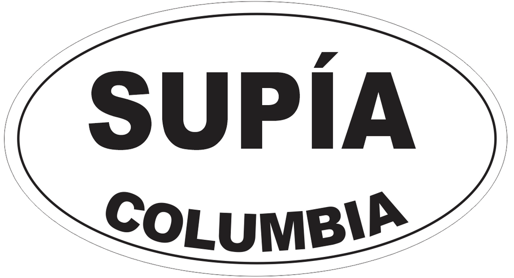 Supia Columbia Oval Bumper Sticker or Helmet Sticker D4377