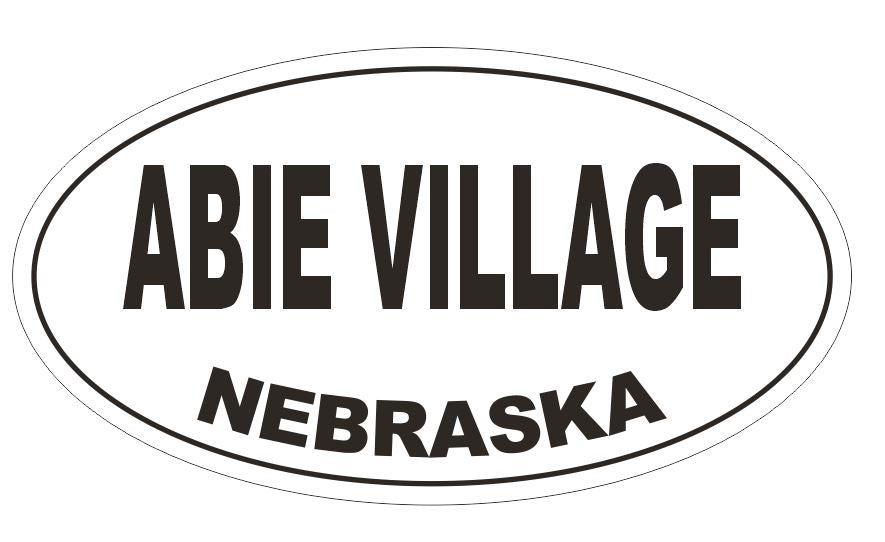 Abie Village Oval Bumper Sticker or Helmet Sticker D5096 Oval