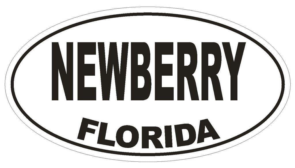 Newberry Florida Oval Bumper Sticker or Helmet Sticker D1574 Euro Oval - Winter Park Products
