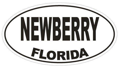 Newberry Florida Oval Bumper Sticker or Helmet Sticker D1574 Euro Oval - Winter Park Products