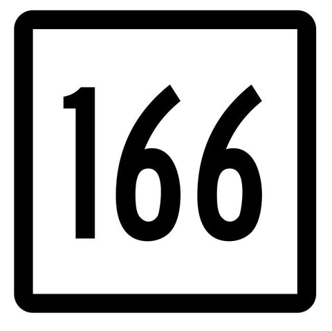 Connecticut State Highway 166 Sticker Decal R5177 Highway Route Sign