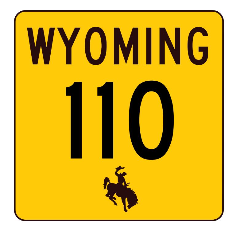 Wyoming Highway 110 Sticker R3417 Highway Sign