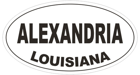 Alexandria Louisiana Oval Bumper Sticker or Helmet Sticker D3888