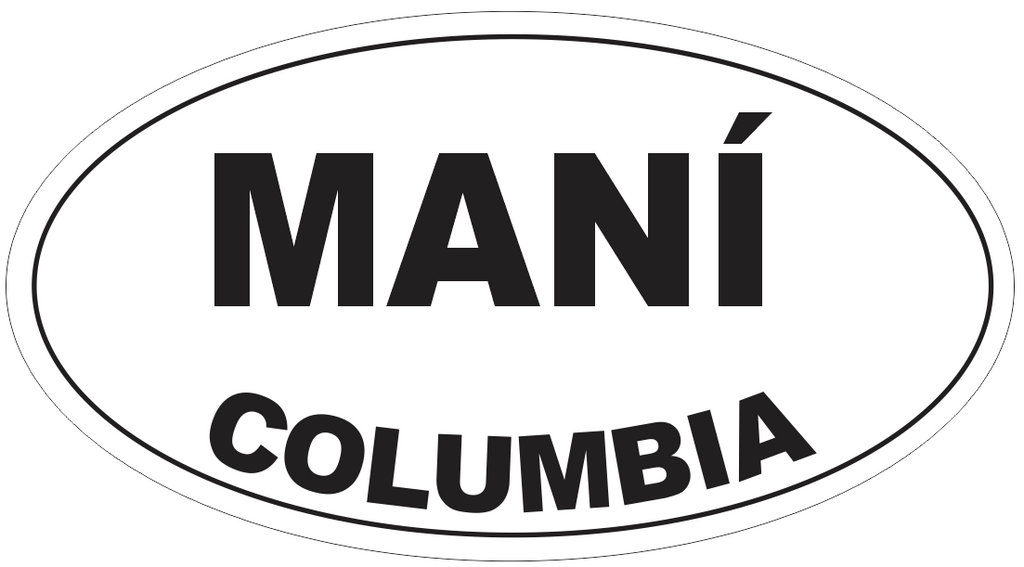Mani Columbia Oval Bumper Sticker or Helmet Sticker D4389
