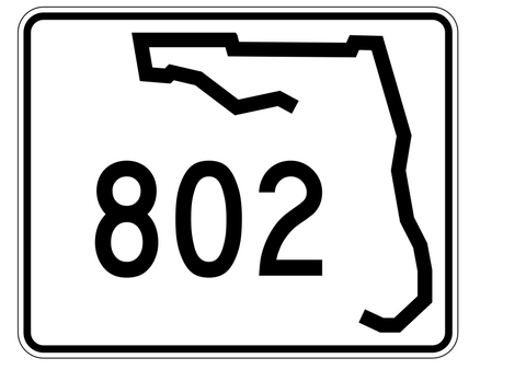 Florida State Road 802 Sticker Decal R1699 Highway Sign - Winter Park Products