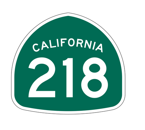 California State Route 218 Sticker Decal R1273 Highway Sign - Winter Park Products