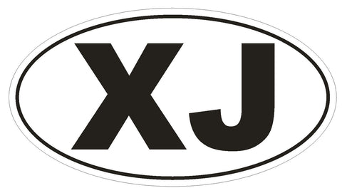 XJ Oval Bumper Sticker or Helmet Sticker D155 Euro Oval Jeep Cherokee - Winter Park Products