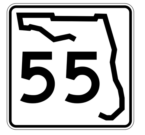 Florida State Road 55 Sticker Decal R1390 Highway Sign - Winter Park Products