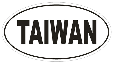 TIAWAN Oval Bumper Sticker or Helmet Sticker D2153 Country Euro Oval - Winter Park Products