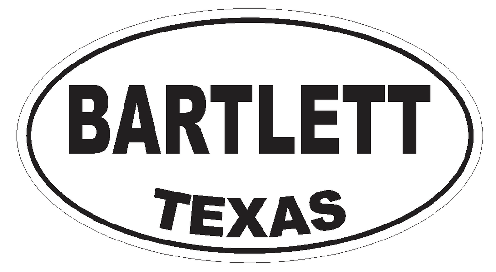 Bartlett Texas Oval Bumper Sticker or Helmet Sticker D3205 Euro Oval - Winter Park Products