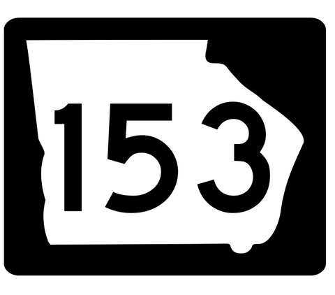 Georgia State Route 153 Sticker R3819 Highway Sign