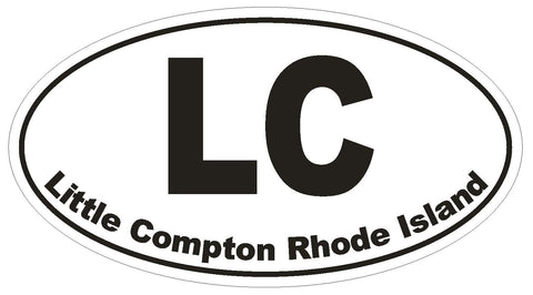 Little Compton Rhode Island Oval Bumper Sticker or Helmet Sticker D1520 Euro - Winter Park Products