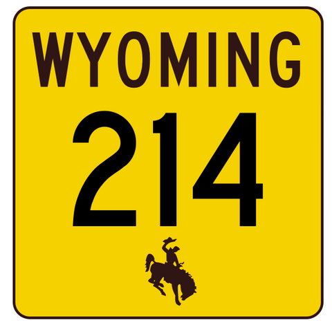 Wyoming Highway 214 Sticker R3460 Highway Sign