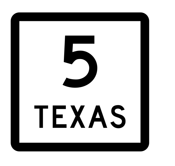 Texas State Highway 5 Sticker Decal R2259 Highway Sign - Winter Park Products
