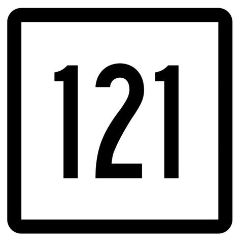 Connecticut State Highway 121 Sticker Decal R5138 Highway Route Sign