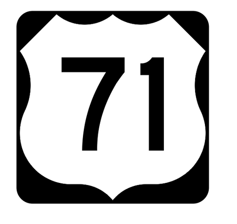 US Route 71 Sticker R1931 Highway Sign Road Sign - Winter Park Products