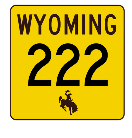 Wyoming Highway 222 Sticker R3468 Highway Sign