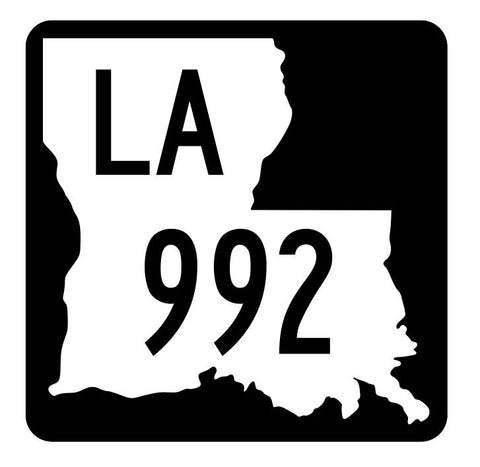 Louisiana State Highway 992 Sticker Decal R6255 Highway Route Sign