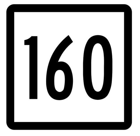 Connecticut State Highway 160 Sticker Decal R5171 Highway Route Sign