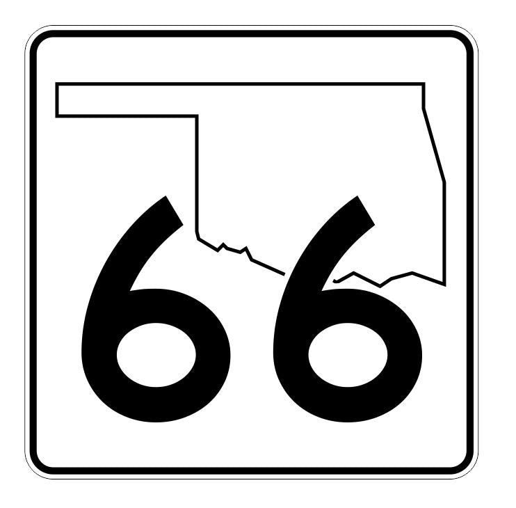 Oklahoma State Highway 66 Sticker Decal R5631 Highway Route Sign