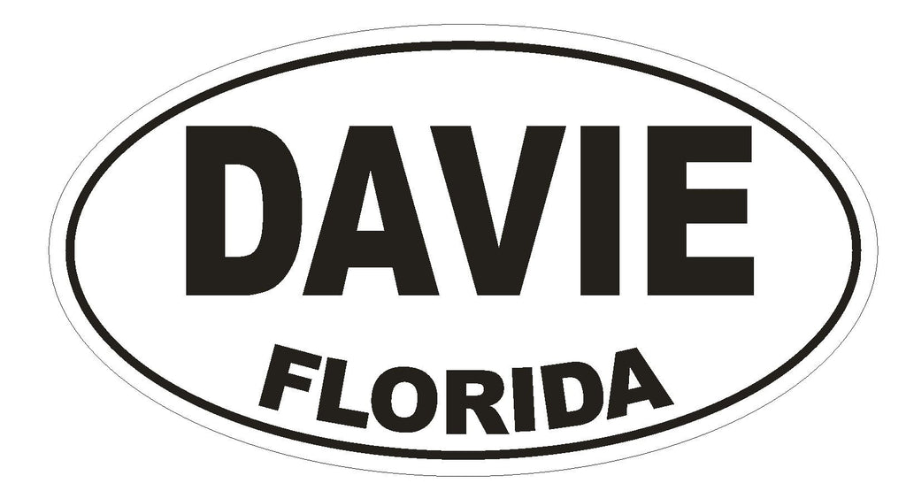 Davie Florida Oval Bumper Sticker or Helmet Sticker D1311 Euro Oval - Winter Park Products