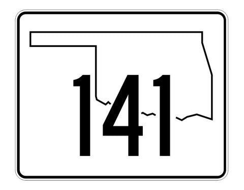 Oklahoma State Highway 141 Sticker Decal R5704 Highway Route Sign