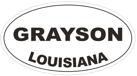 Grayson Louisiana Oval Bumper Sticker or Helmet Sticker D3931