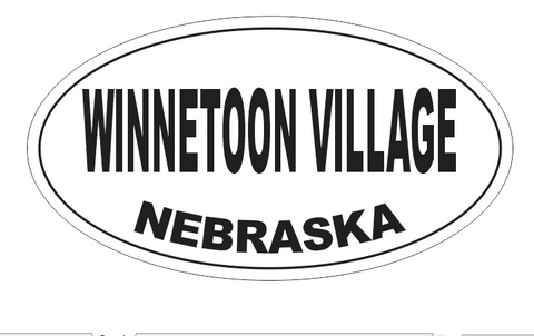 Winnetoon Village Nebraska Oval Bumper Sticker D7123 Euro Oval