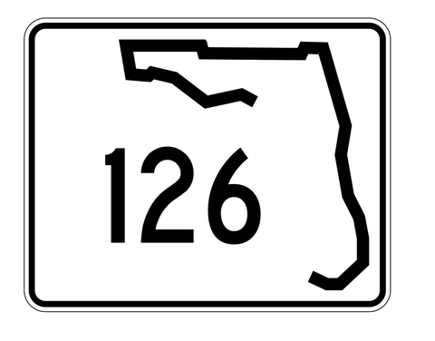 Florida State Road 126 Sticker Decal R1474 Highway Sign - Winter Park Products
