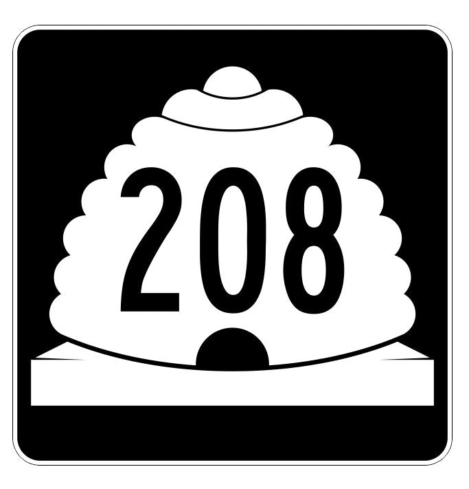 Utah State Highway 208 Sticker Decal R5510 Highway Route Sign
