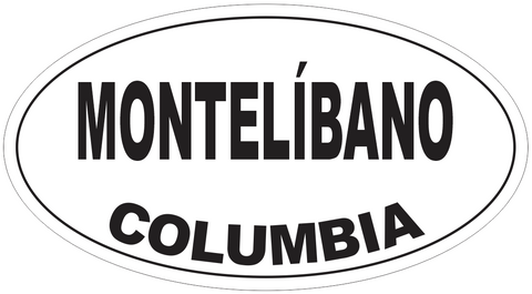 Montelibano Columbia Oval Bumper Sticker or Helmet Sticker D4820
