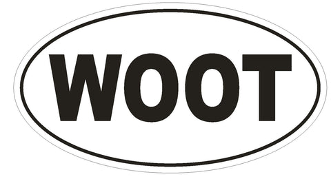 WOOT Oval Bumper Sticker or Helmet Sticker D1754 Euro Oval - Winter Park Products