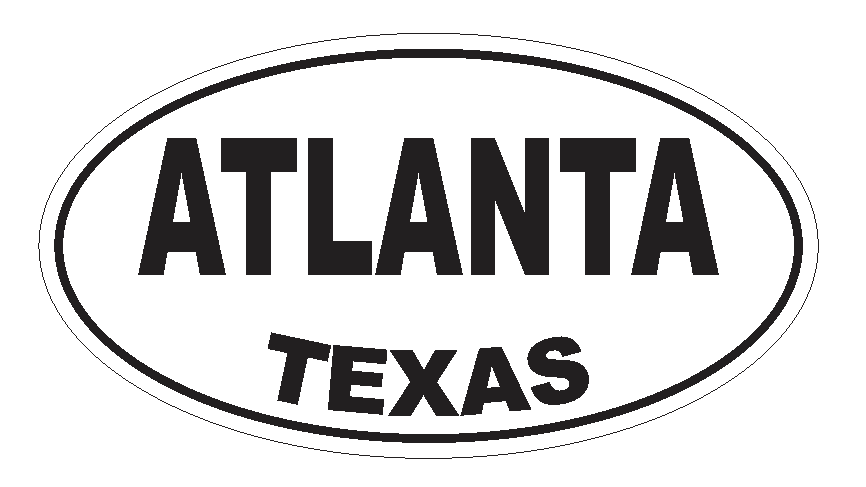 Atlanta Texas Oval Bumper Sticker or Helmet Sticker D3123 Euro Oval - Winter Park Products